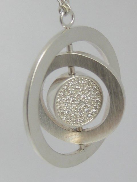 Esprit Ciondoli: Silber Kette Collier 925 Anhänger drehbare Ringe Esprit – Usato da Ermatingen venduto da Decovin 2