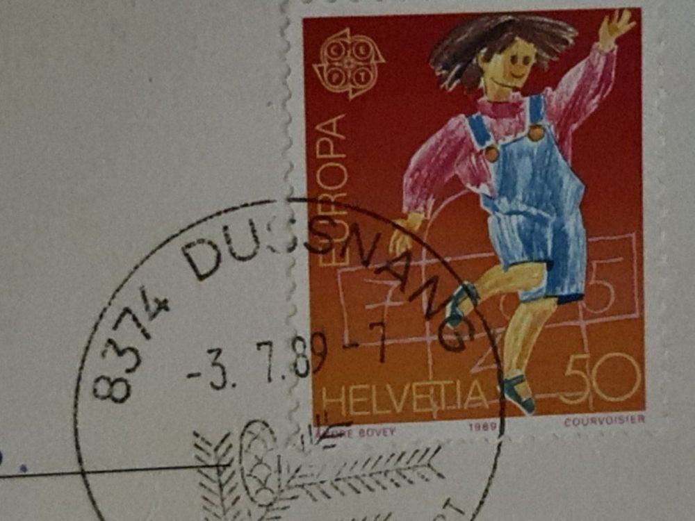 Cartoline postali: Ansichtskarte Kurhaus Dussnang 1989 – Usato da Dintikon venduto da Vexi 1