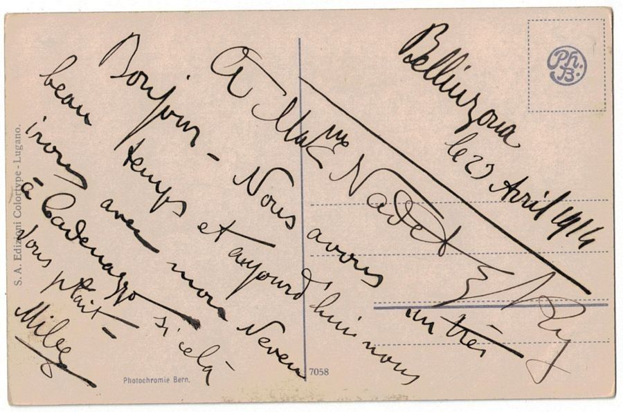 Ansichtskarten: Bellinzona, Castello Uri, datiert 1914 – Gebraucht aus Frauenfeld von POML 1