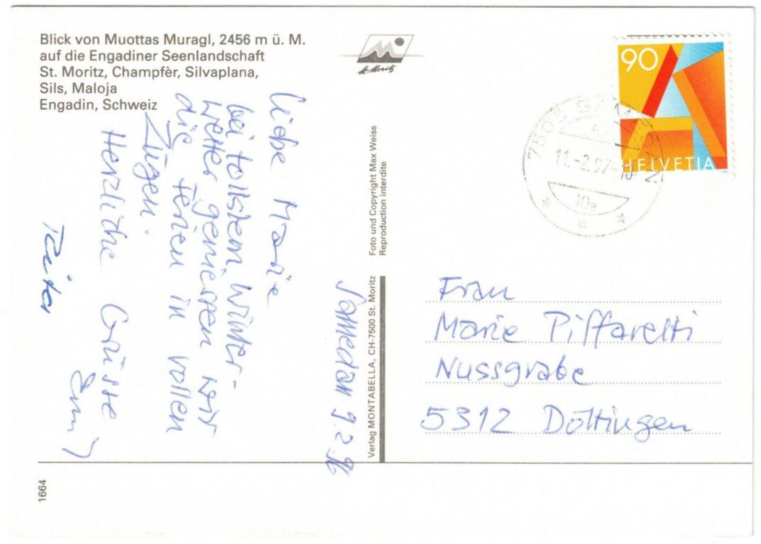 Cartoline postali: St. Moritz - Skilift Muottas Muragl – Usato da Binningen venduto da Mountainrider 1