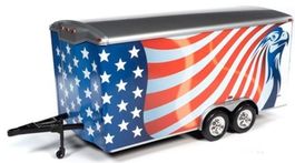CAR TRAILER STARS AND STRIPES WEISS/ROT 1:18 AUTOWORLD