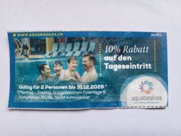 Rabattgutschein Aquabasilea 10% 