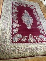 Tapis oriental rouge motif floral 2,5x4m état d'usage bon