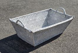 Gros Korb aus Rattan/Geflecht, weiss