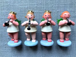 😇 4x Engel Klarinette Krone – Ellmann Erzgebirge Handarbeit