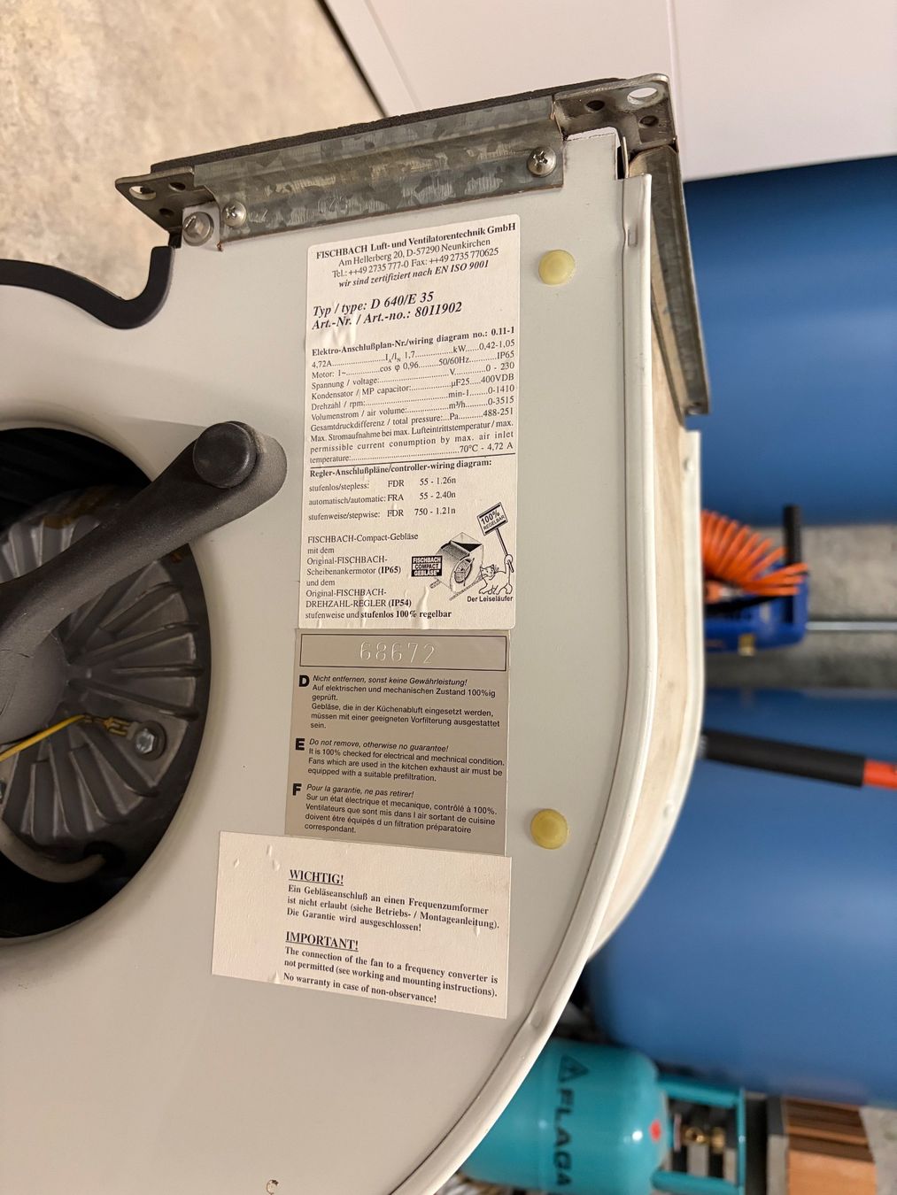 Ventilatori: Ventilator, Gebläse Fischbach D640 / E35 – Usato da Gümligen venduto da patrick127 1