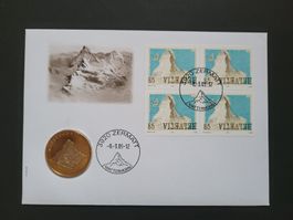 2005, FDC Couvert mit Matterhorn und Münze ET
