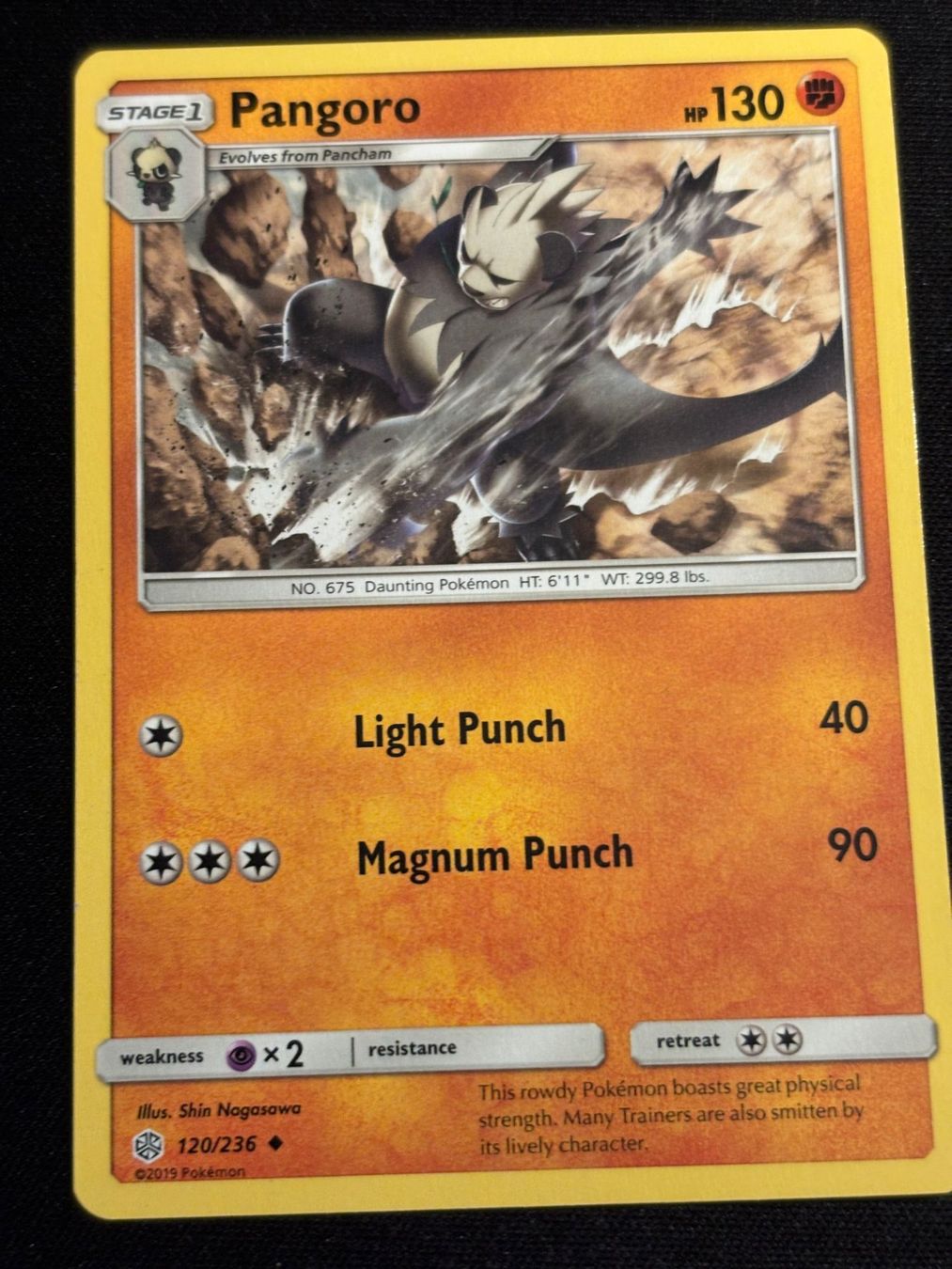 Pokémon Carte collezionabili: Pokemon Pangoro - Cosmic-Eclipse 120/236 - English – Usato da Bern venduto da Big_GS