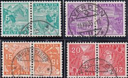 K28-K31 Kehrdrucke gestempelt, Katalog SBK 2025 Fr. 50.00