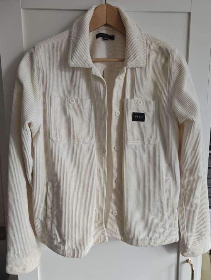 Obey Giacche: Cream Corduroy Jacket - Perfect for Layering! – Usato da Steffisburg venduto da val_52y6