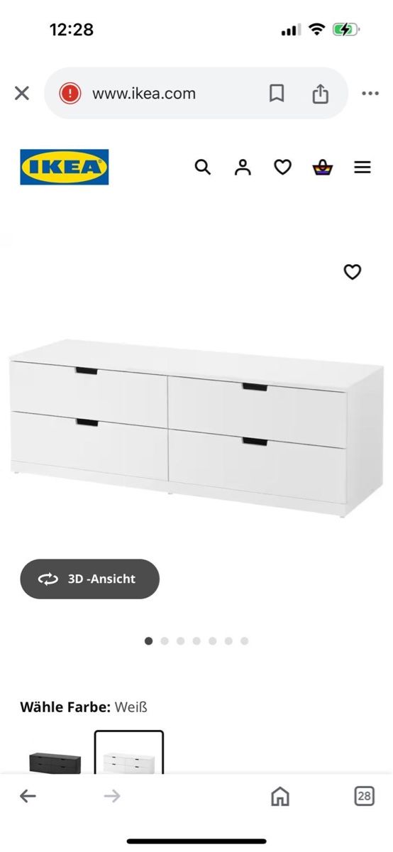 Ikea Fasciatoi & Accessori: Ikea Nordli Kommode mit 4 Schubladen  – Nuovo (secondo la descrizione) da Kriens venduto da tom_hjc5