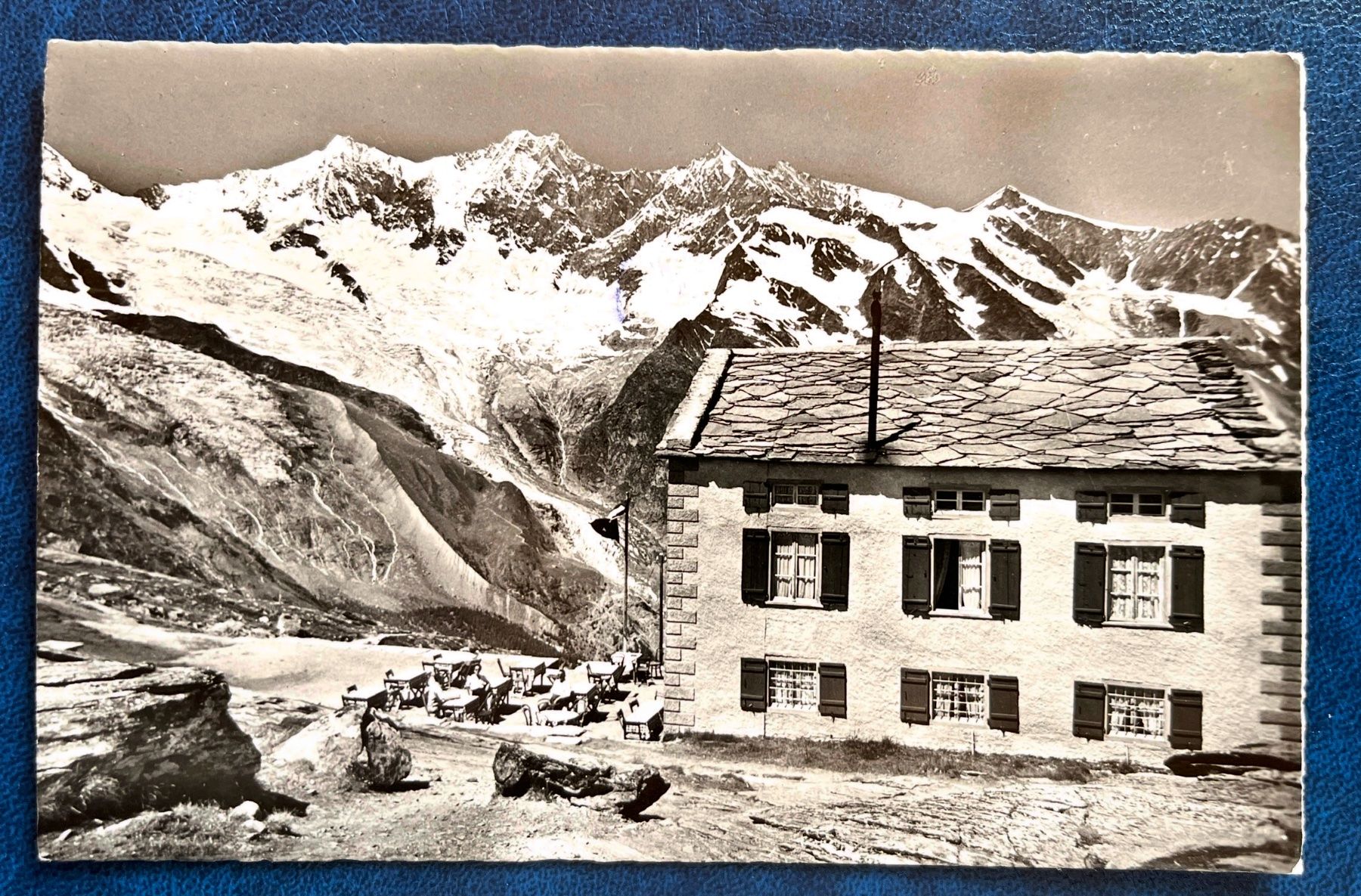 Cartoline postali: saas-Fee/Berghaus Plattjen. 1950 – Usato da Renan BE venduto da johncactus