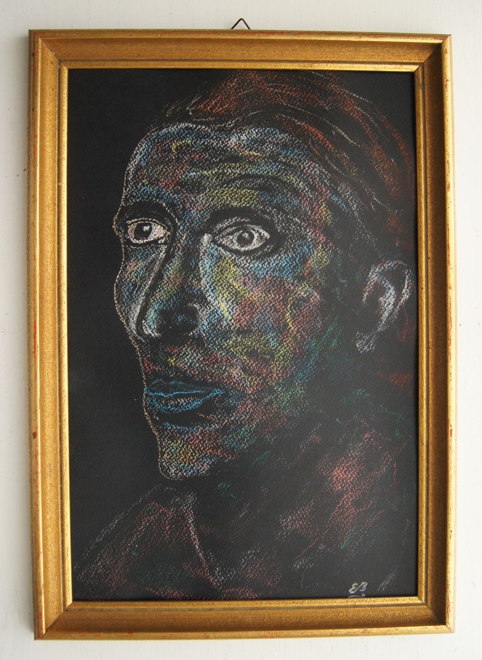 Gemälde: Pastell Zeichnung: Dunkles Portrait – Gebraucht aus Fribourg von erw_68dx