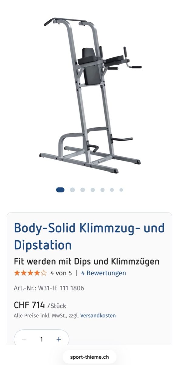 Hometrainer: Body-Solid Klimmzug- und Dipstation – Usato da Luzern venduto da Dennis.Lu 1