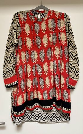 Marke Khaadi Tunika Gr. 12 Rot/Schwarz