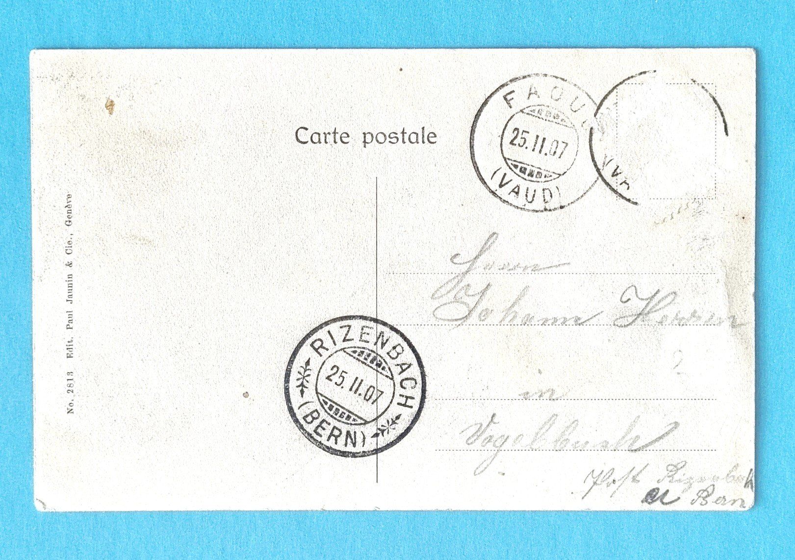 Cartoline postali: Faoug - Hotel du Cerf - 1907 – Usato da Rothrist venduto da RROENK 1