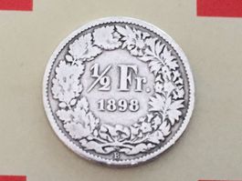 1/2 Franken 1898 s+, nur 1,6 Mio!