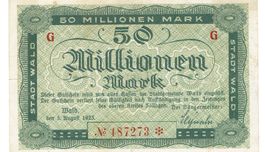 Wald 50 Mil.Mark Serie G 05.08.1923 VZ-VZ+