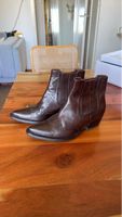 Braune Lederstiefel / Stiefeletten, Gr. 36