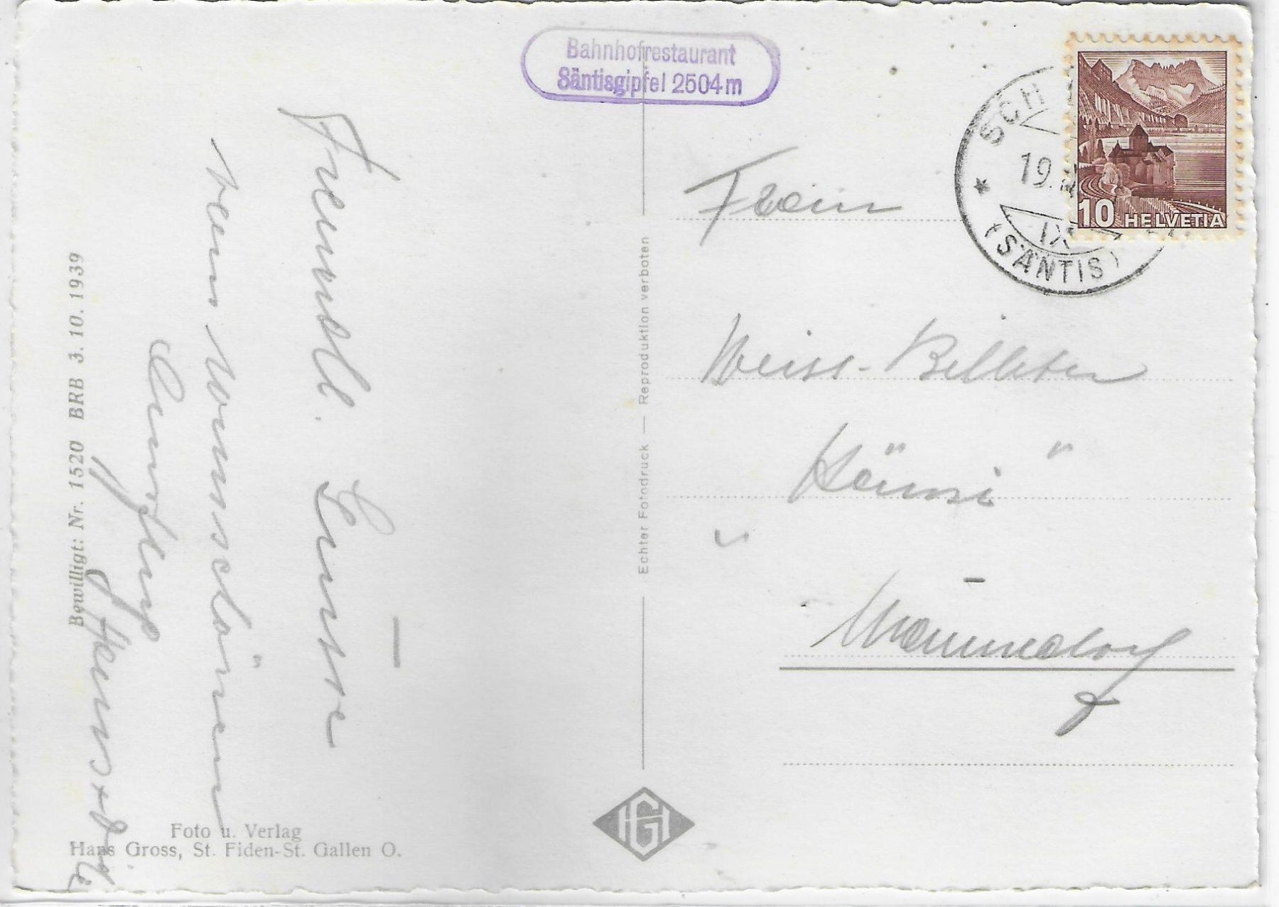 Cartes postales: Säntis-Schwebebahn – D'occasion à Ettingen par Kartenplanet 1