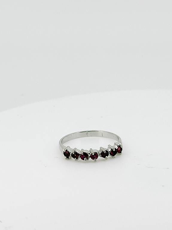 Anelli: Bague en or blanc 10K avec rubis naturels – Usato da Genève venduto da aa6_w8ml 3