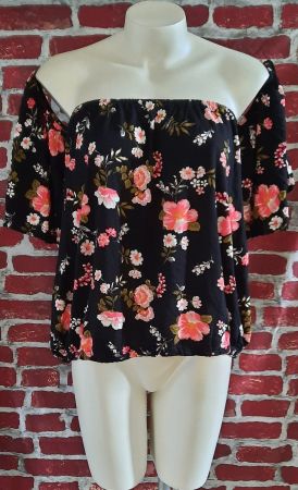 LASCANA Carmen Ausschnitt Bunte Bluse 44