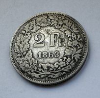 1863 2 Franken Silber *RAR*