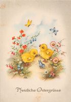 Herzliche Ostergrüsse, Künstlerkarte, gelaufen 1960