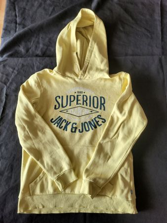 56. Pull à capuche Jack&Jones jaune, taille S