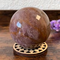 ✲ Lila Rosenquarz Kugel ✲ 266g / Ø 57mm Sphere mit Sockel