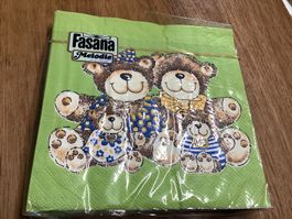 Fasana Melodie Servietten, Bärenfamilie, Neu, 15 stk