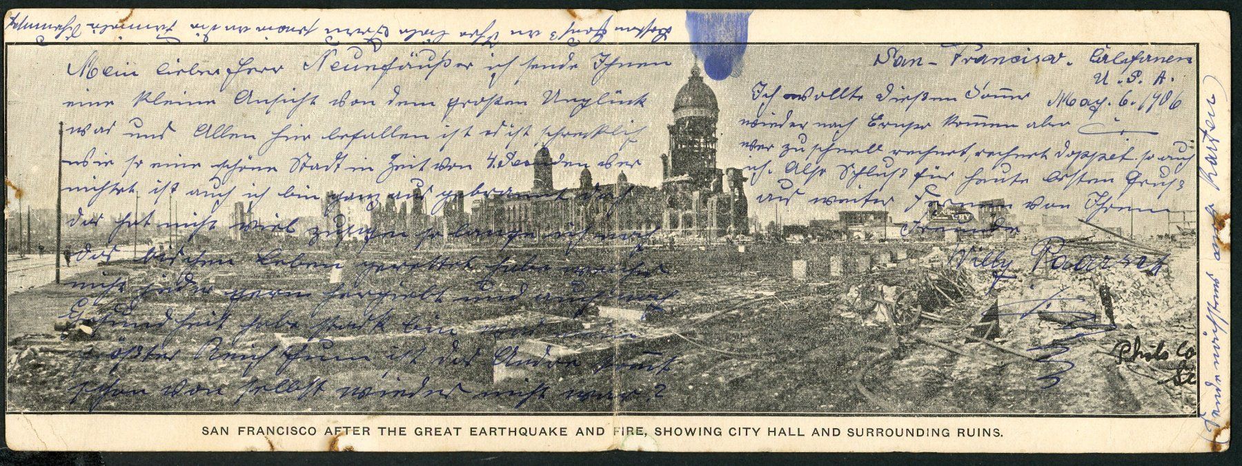 Cartoline postali: Erdbeben 1906 San Francisco – Usato da Opfikon venduto da Pritt04