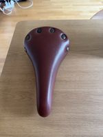 Fahrradsattel braun Leder gefedert guter Zustand