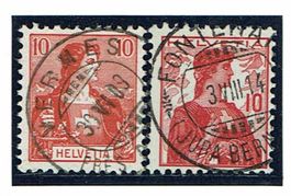Helvetia 104+120 Vollstempel Vermes+Fontenais JU