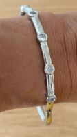 Luxus Elegante  Armreif Armband Farbe :Silber Zirkonia Weiss