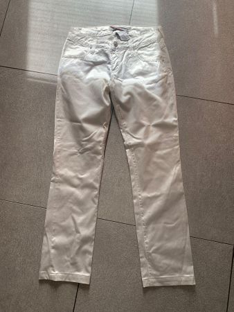 pantalon élégant en satin blanc crème gr. 28