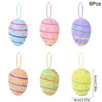 🤩NEU 6er Set Oster-Eier zum Aufhängen – Farbenfrohe Deko