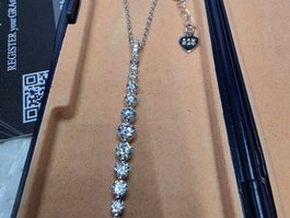 Collier argent avec diamants de moissanite certifiés