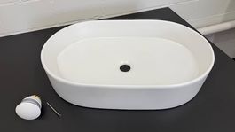 Waschbecken, Aufsatz - Lavabo keramik weiss matt