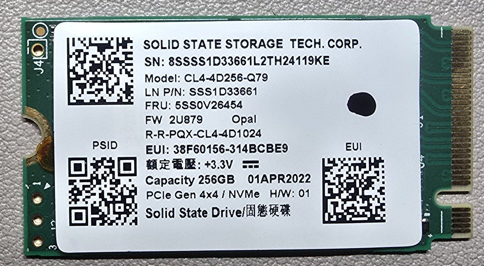 Dischi rigidi: SSD 256GB NVMe PCIe 4x4 – Usato da Lausanne venduto da Super_IT