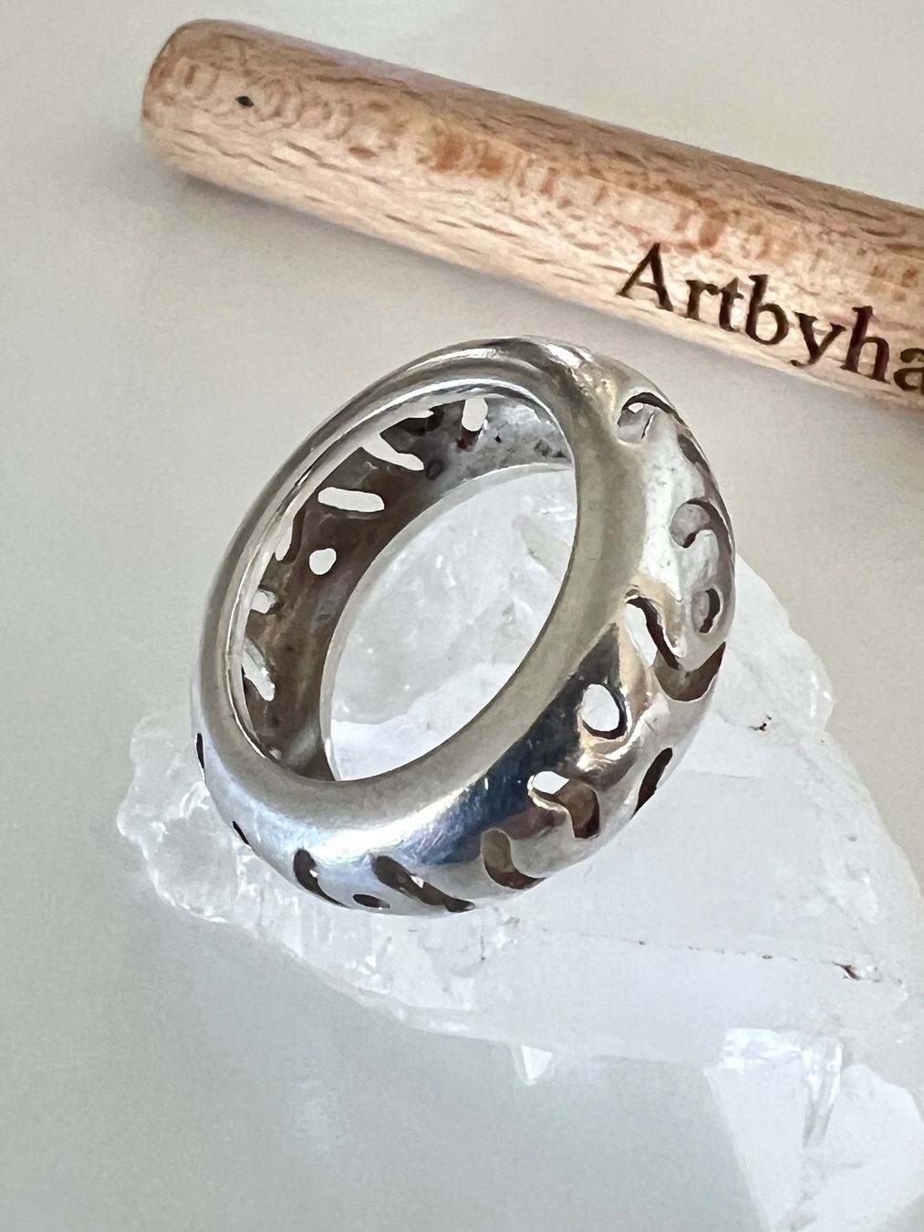 Anelli: Designer Silberring 925 mit Ornament-Durchbruch Gr. 53 – Usato da Ruswil venduto da artbyhand 2