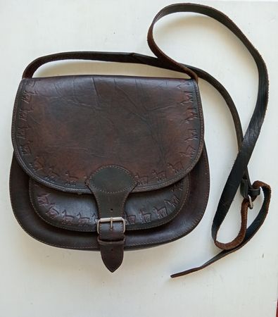 Vintage Leder Umhängetasche Boho Style – Echtes Leder Braun