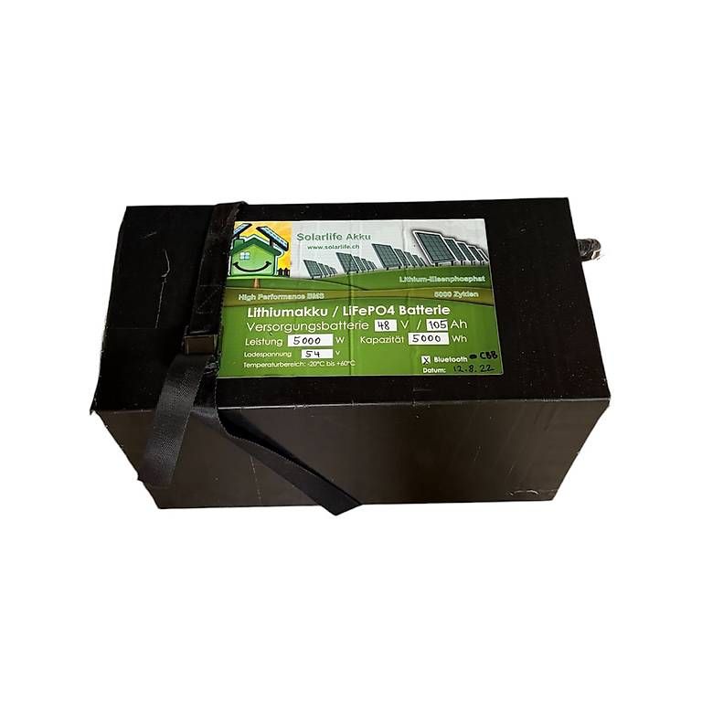 Batterie: Lithium Batterie 48V 105Ah 6000W POWER mit Bluetooth – Usato da Balgach venduto da SolarLifepo4