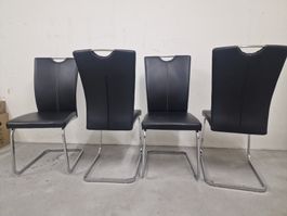 4 Stühle Freischwinger Lederlook