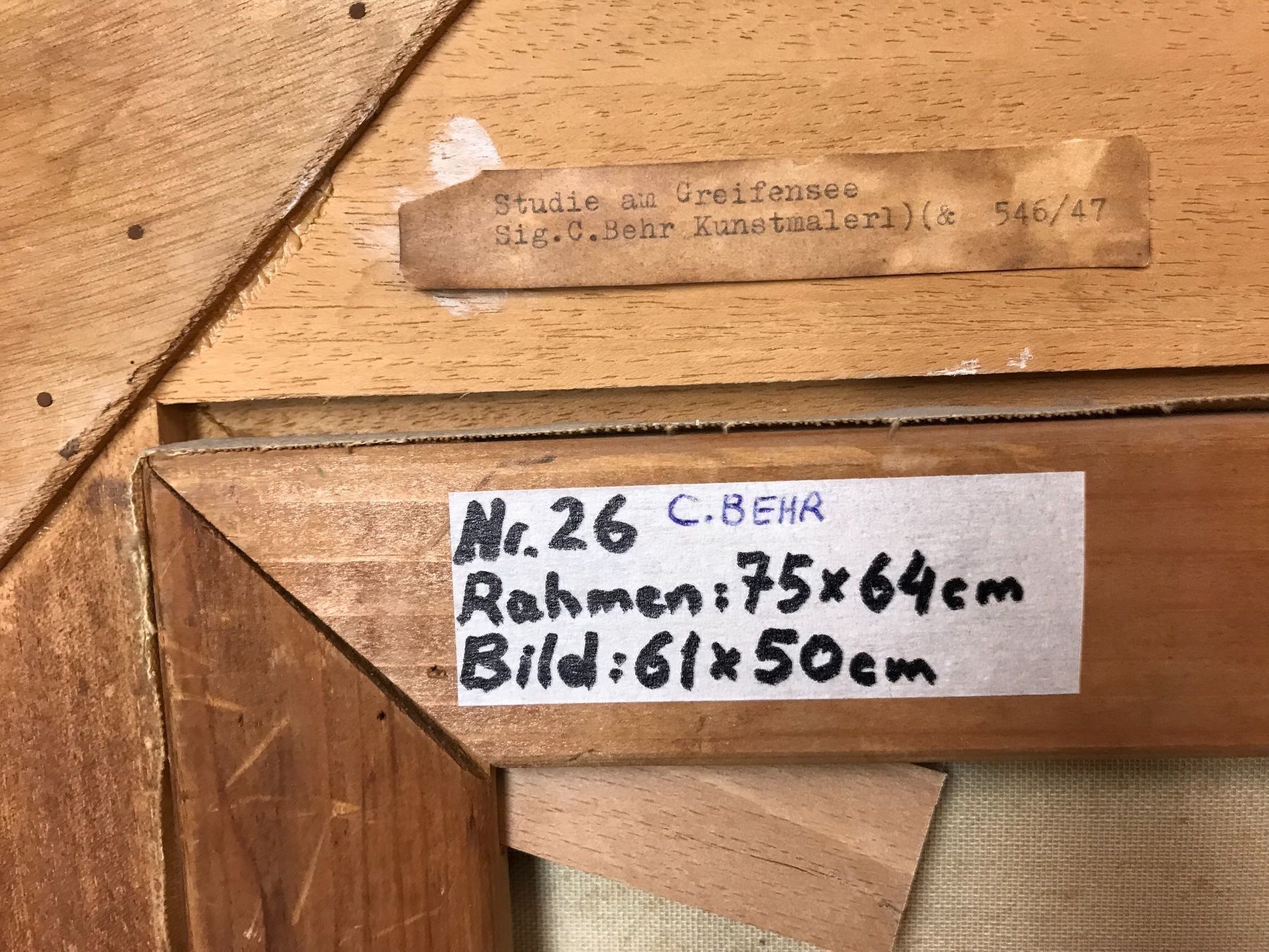 Dipinti: C. BEHR ÖL A. Lwd. signiert – Usato da Zürich venduto da Artnuvo 8