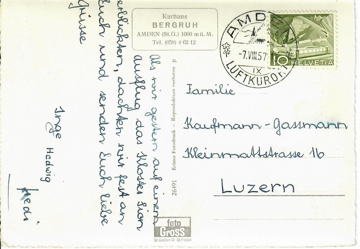 Cartoline postali: Amden – Usato da Hochdorf venduto da Ziegel-16 1