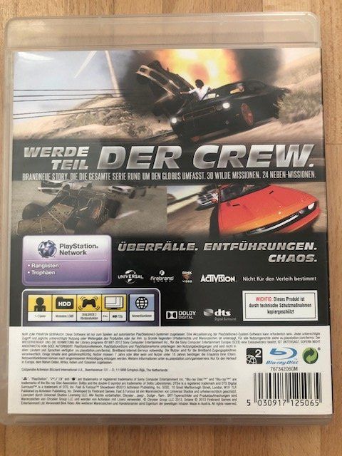 Jeux: Fast & Furious Showdown - PS 3 – D'occasion à Nussbaumen AG par Pika-Shop 1