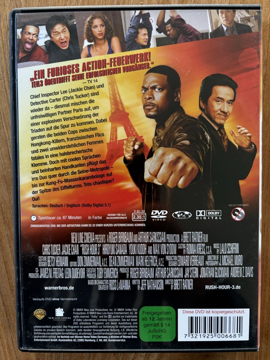Tutti i DVDs: DVD Rush Hour 3 – Usato da Belp venduto da brb66 1