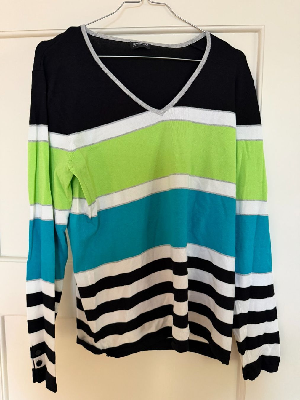 Gerry Weber Pulls & Sweat-shirts: GERRY WEBER Pullover Langarm Gr. 40 Bunt Gestreift V-Ausschn – D'occasion à Basel par sebmac