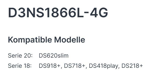 Memoria / RAM: Synology DDR3L RAM Modul D3NS1866L-4G – Usato da Rafz venduto da Canucks44 1